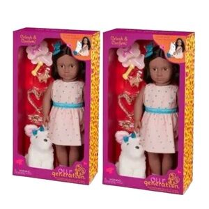 (BUNDLE DEAL) Set of 2 Our Generation Celeah & Confetti 18" Matching Doll & Pet